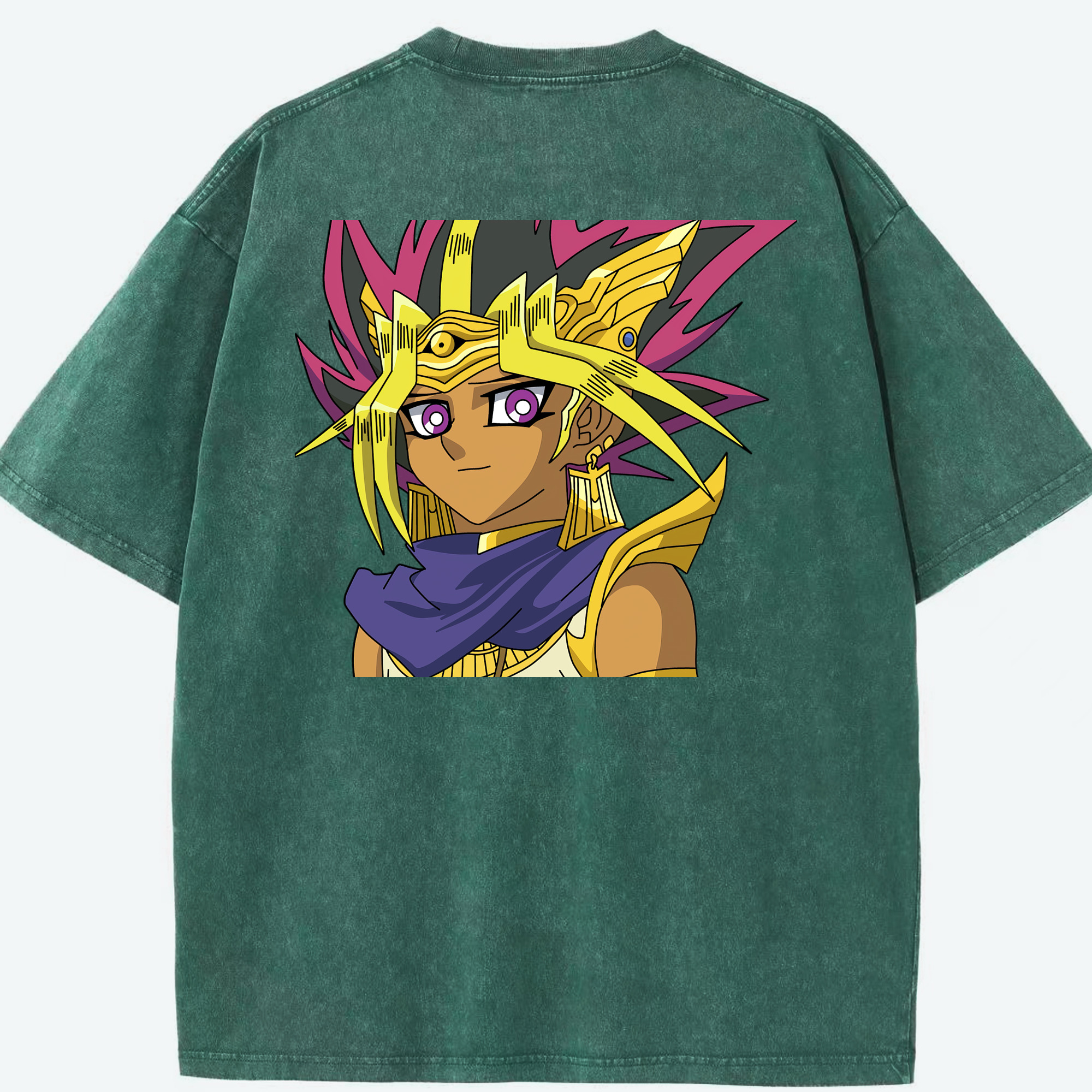 （画像用） 遊☆戯☆王 Yu-Gi-Oh! 綿100% ヴィンテージ風 半袖Tシャツ（背面プリント）